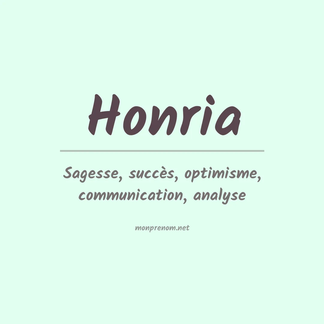 Signification du prénom Honria
