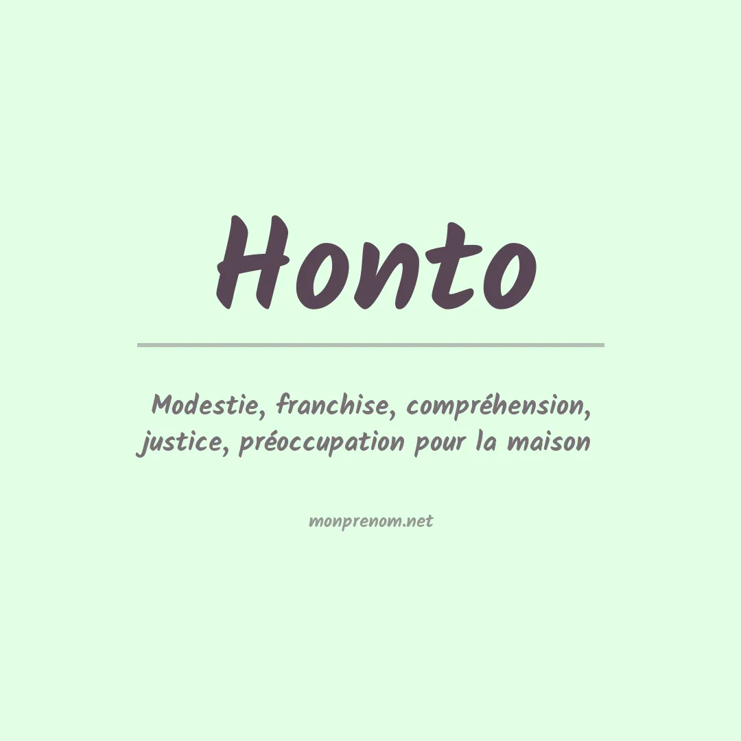 Signification du prénom Honto