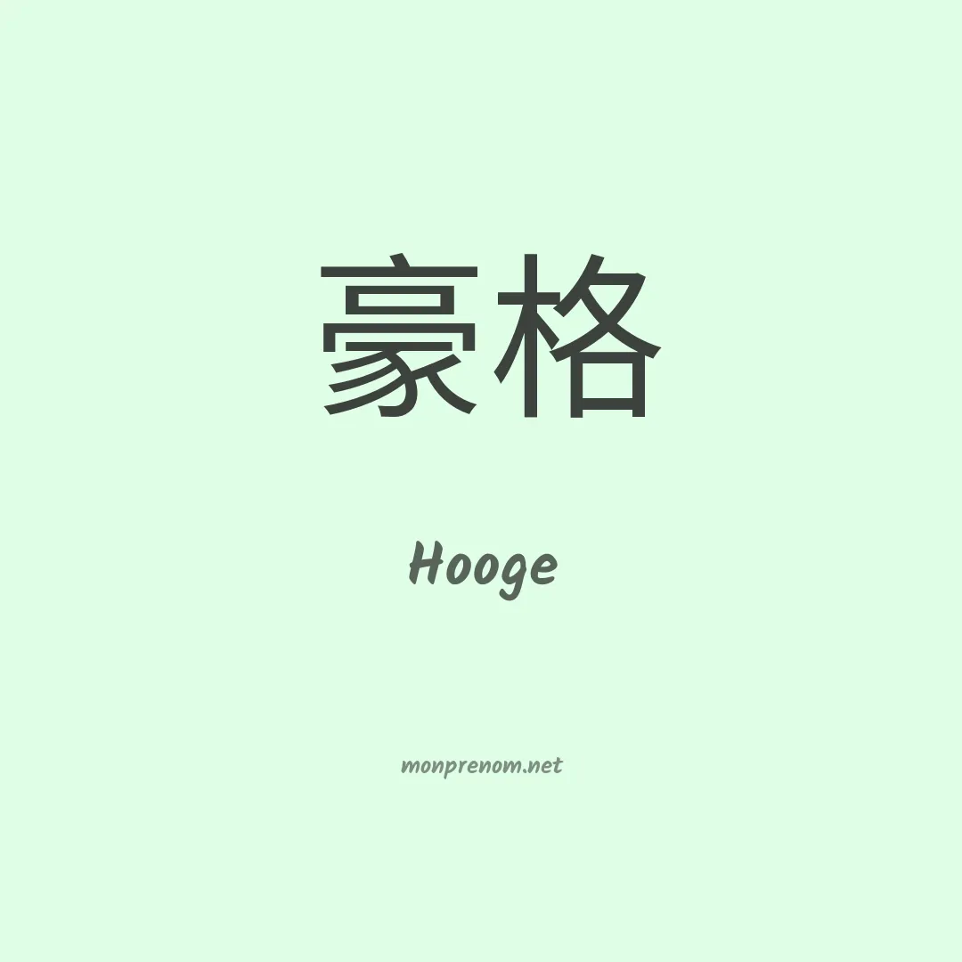 Hooge en chinois