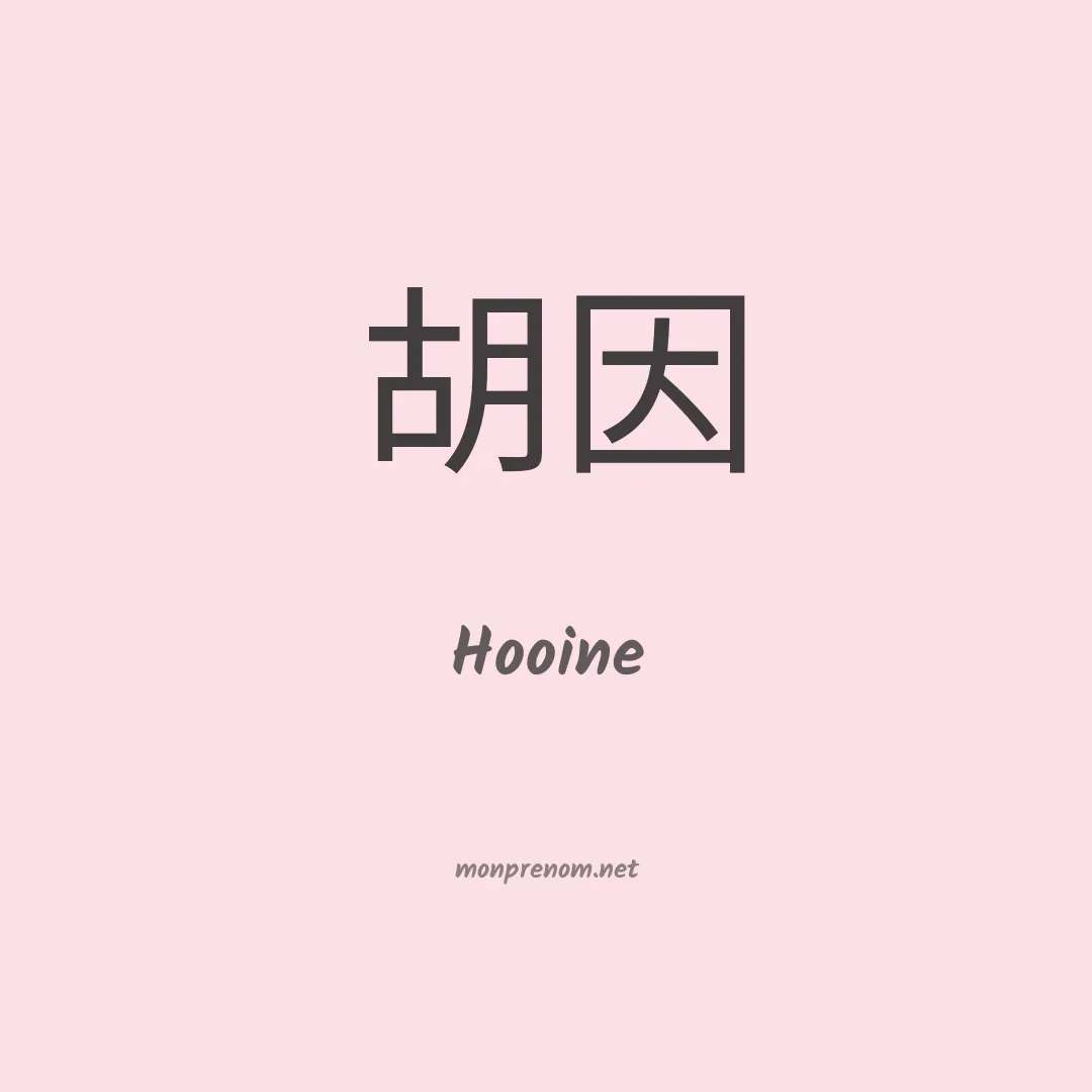 Hooine en chinois