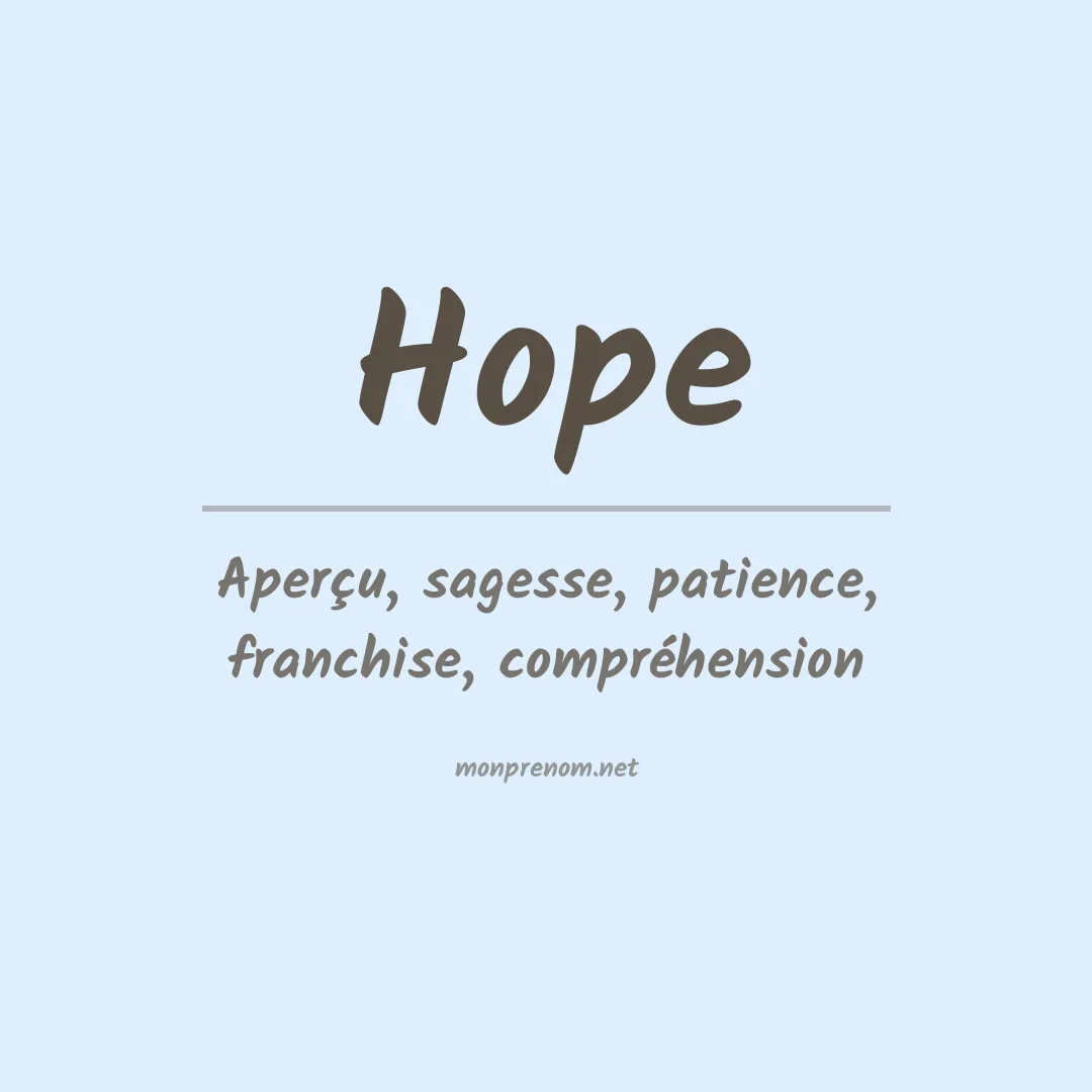 Prénom Hope
