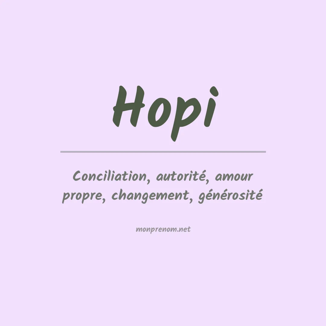 Signification du prénom Hopi
