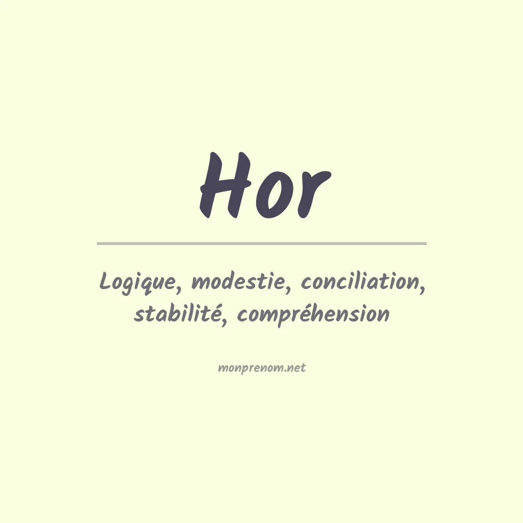 Signification du prénom Hor