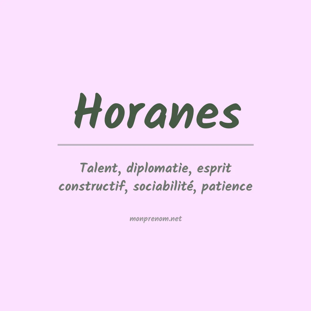 Signification du prénom Horanes