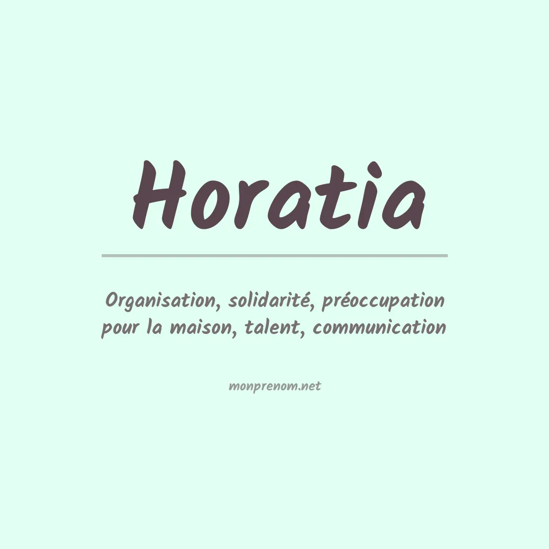 Signification du prénom Horatia