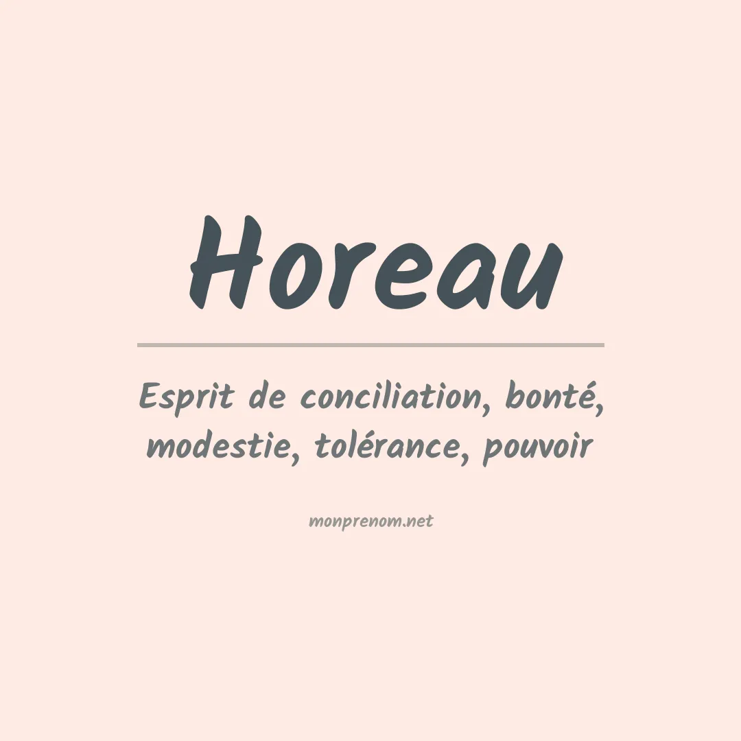 Signification du prénom Horeau