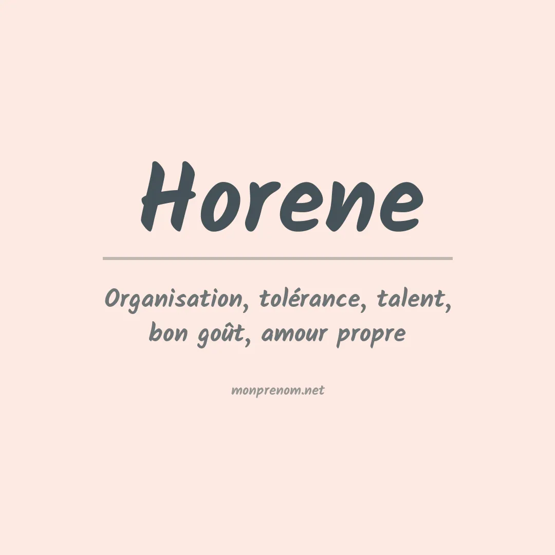 Signification du prénom Horene