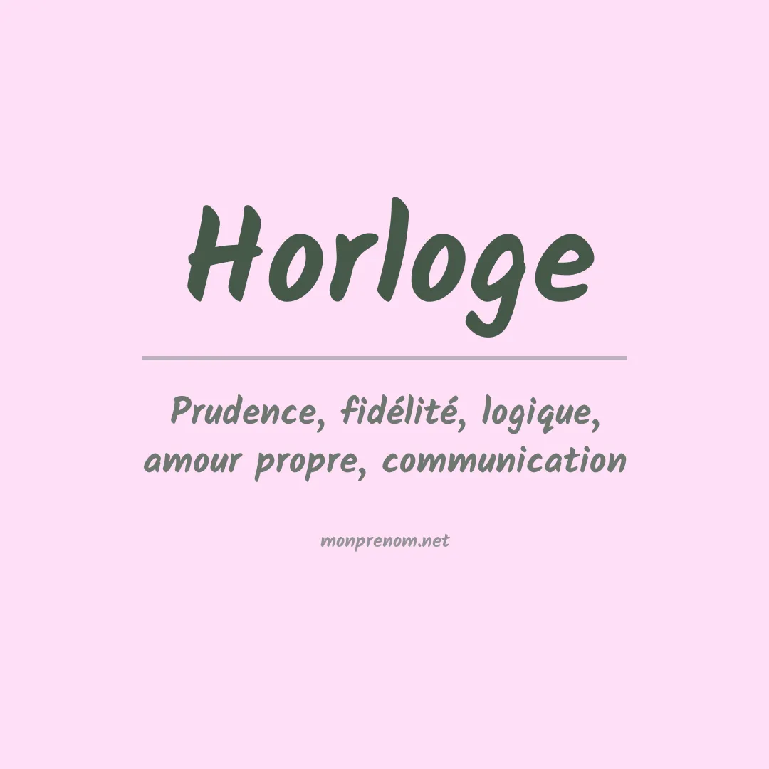 Signification du prénom Horloge