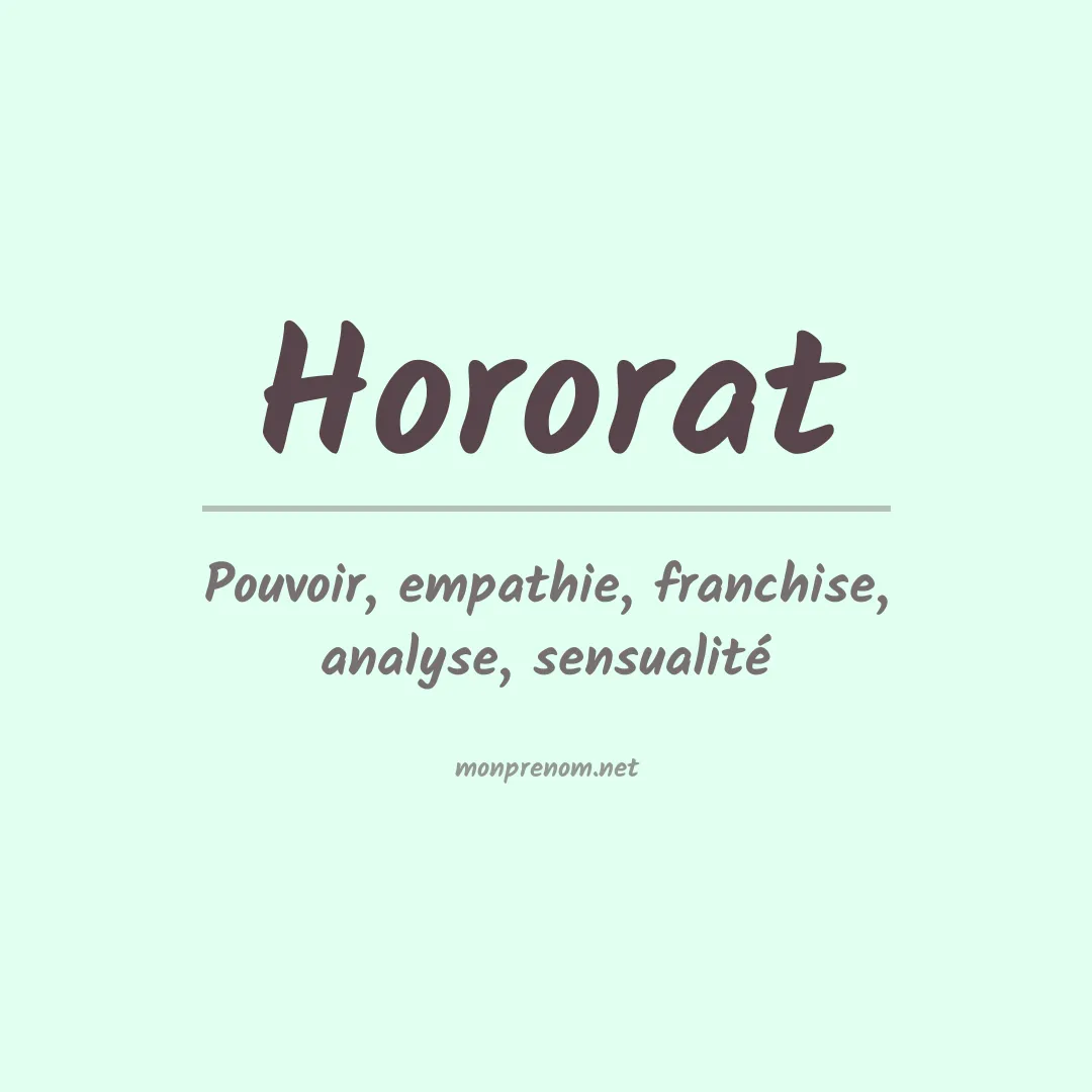 Signification du prénom Hororat
