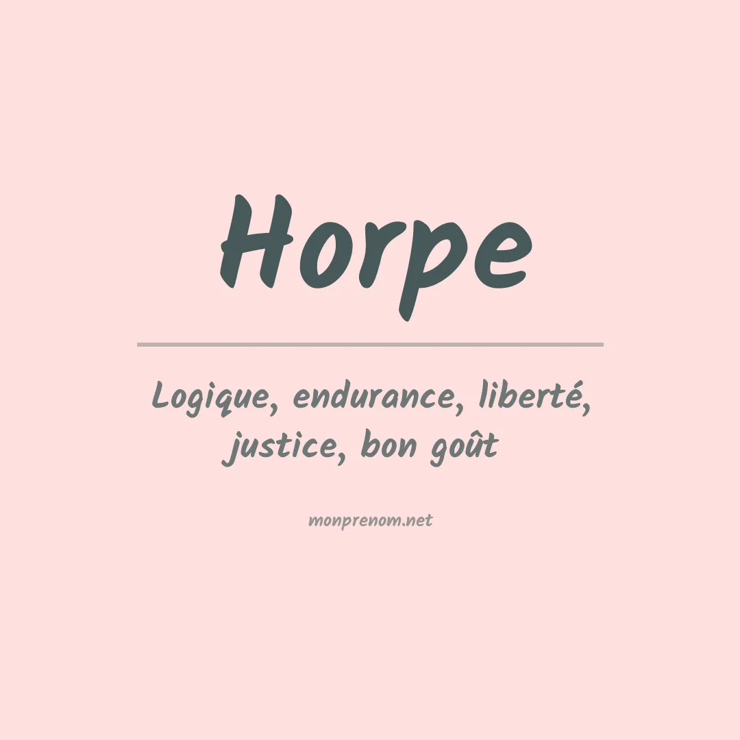 Signification du prénom Horpe
