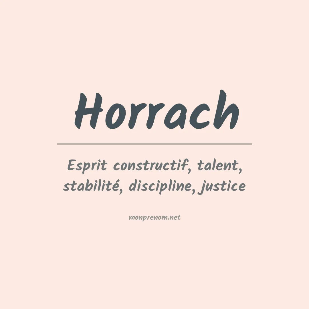 Signification du prénom Horrach