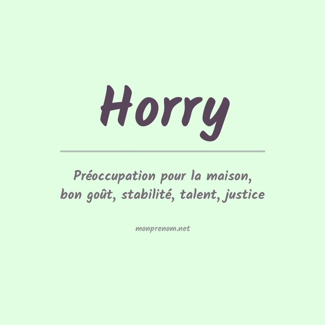 Prénom Horry