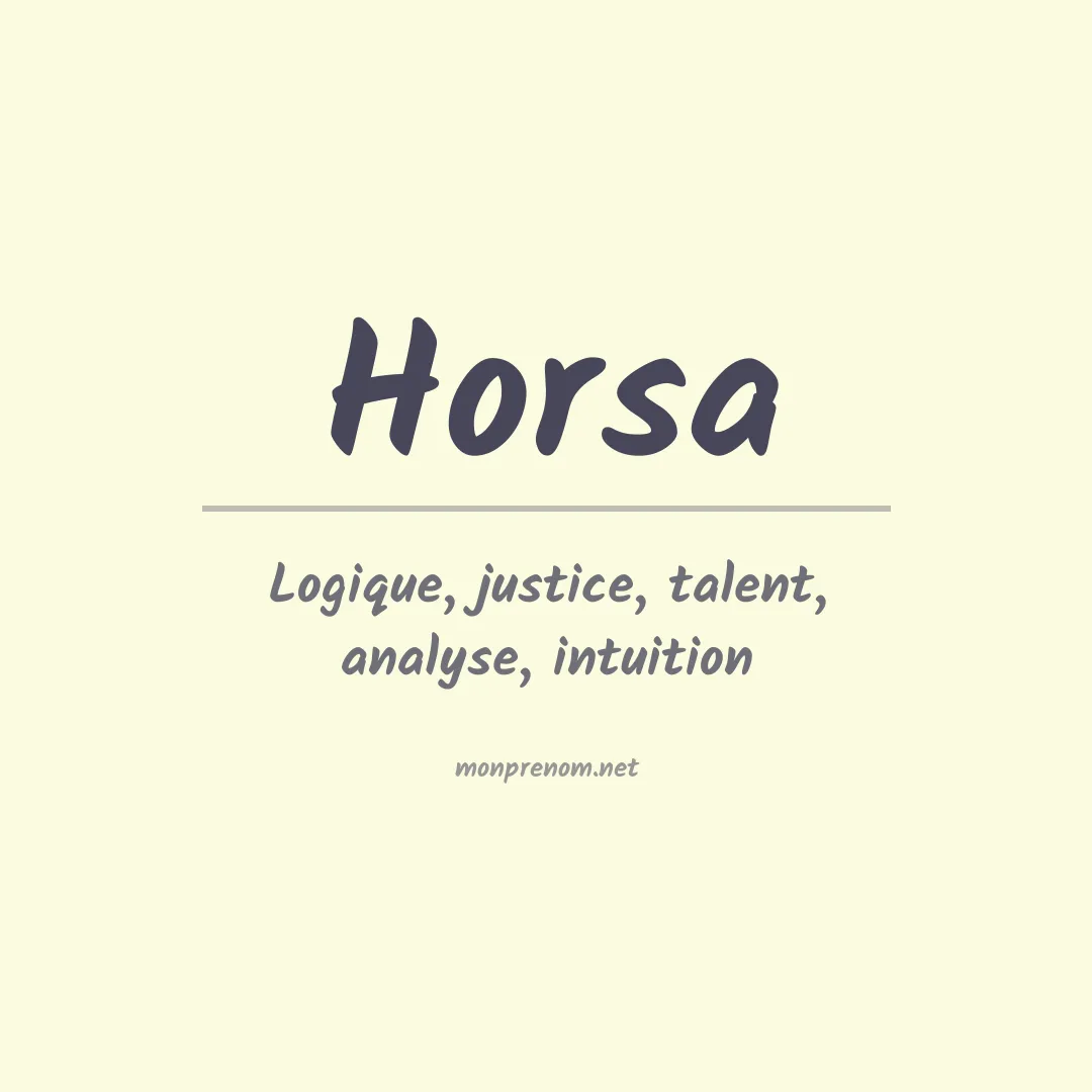 Signification du prénom Horsa