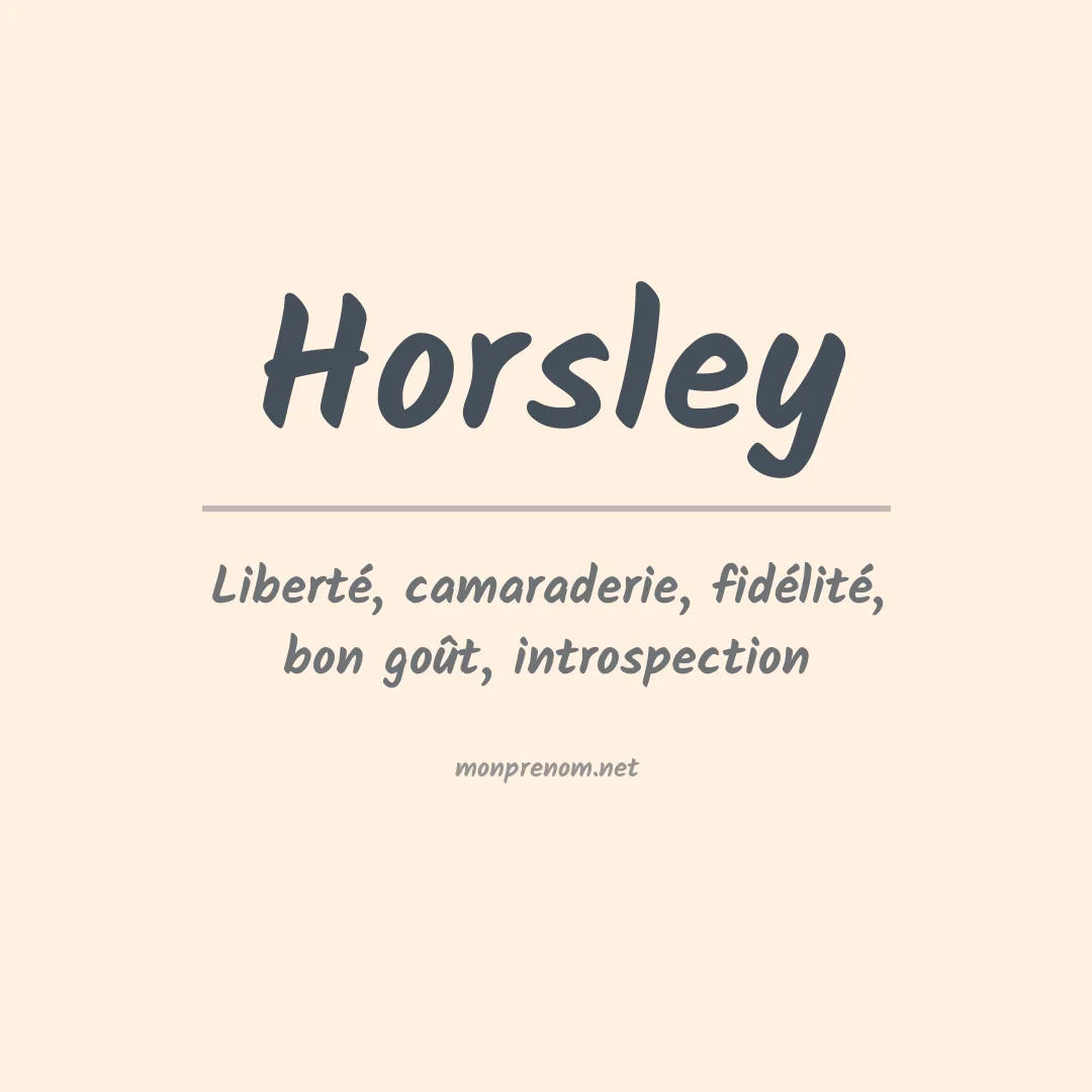 Prénom Horsley