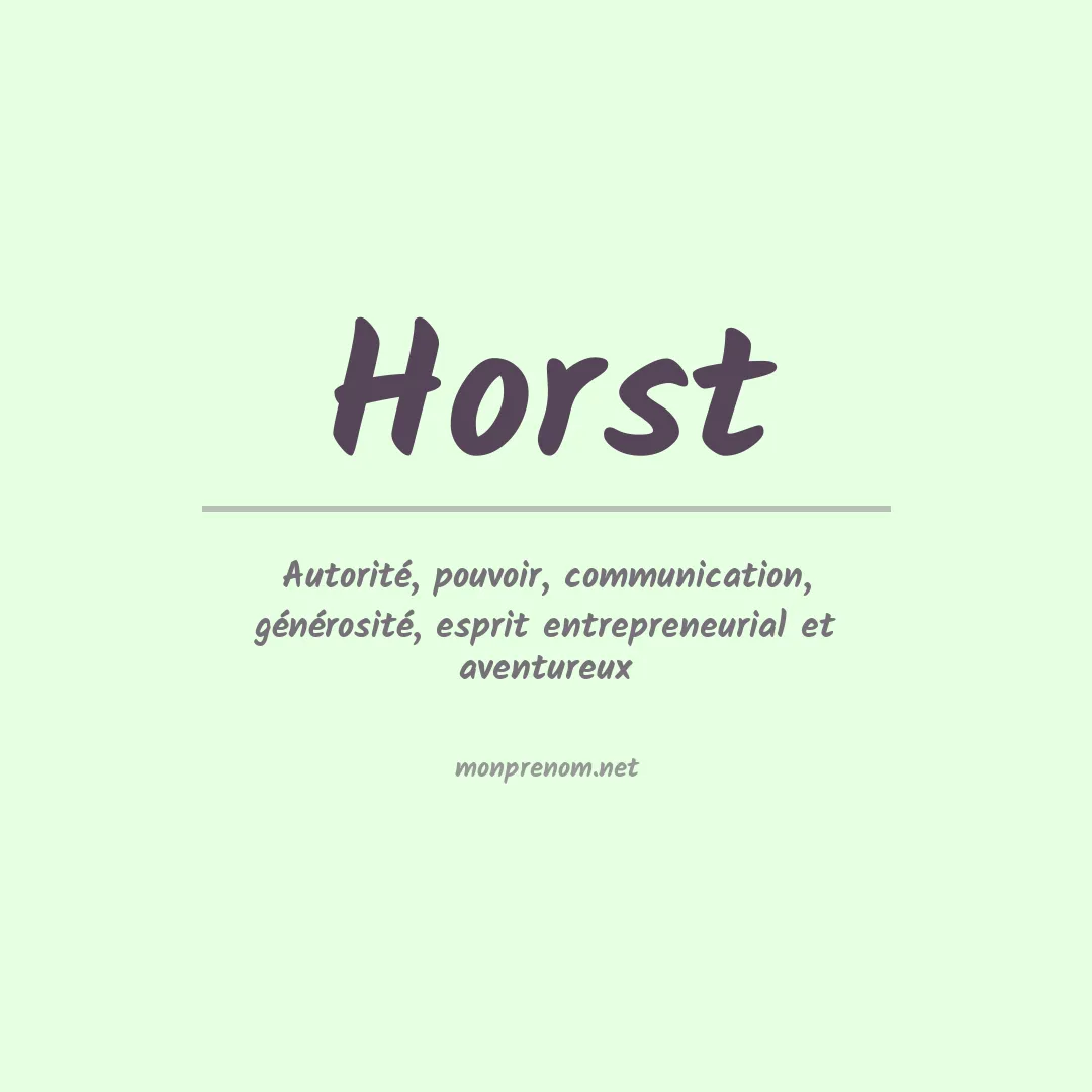 Prénom Horst