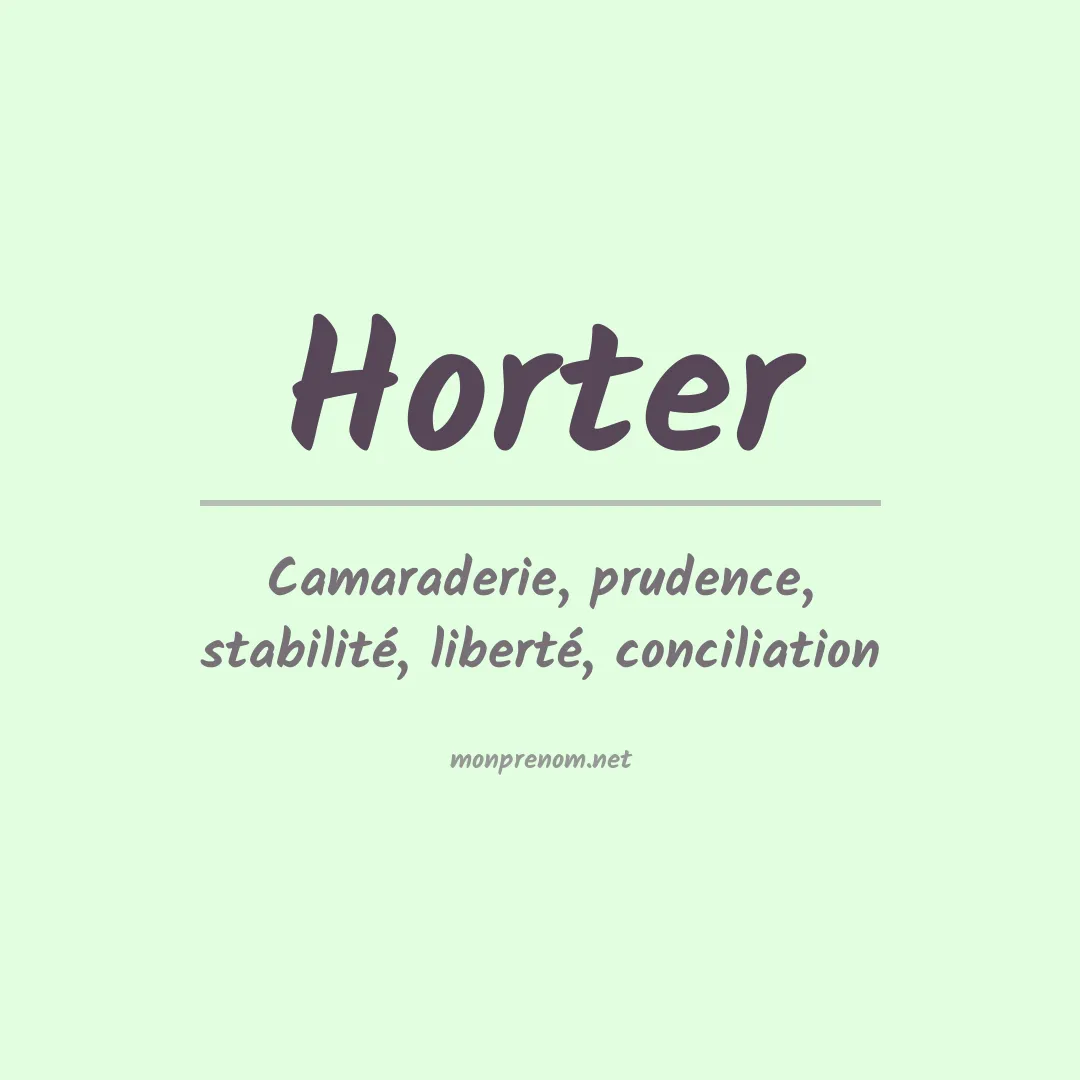 Prénom Horter