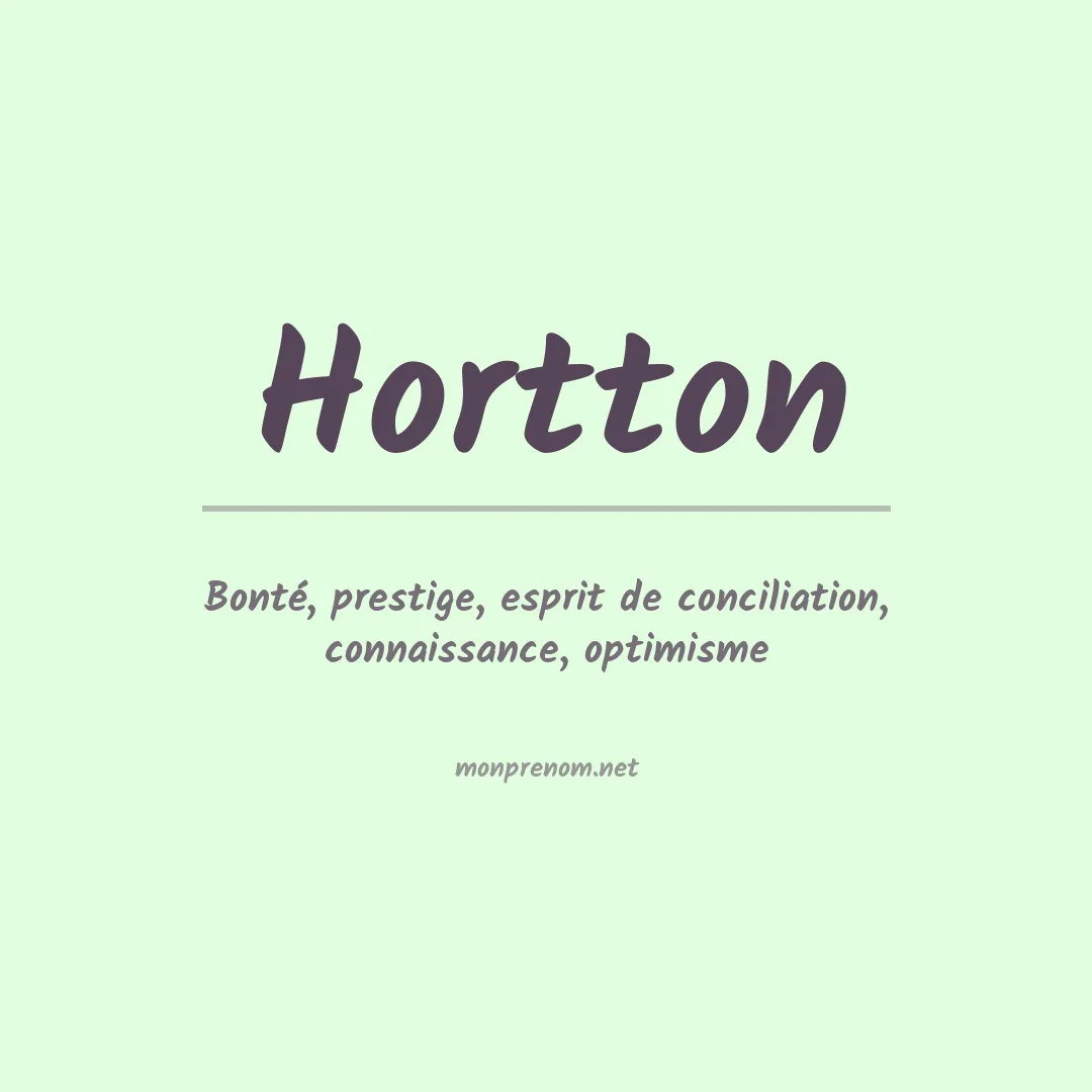 Signification du prénom Hortton