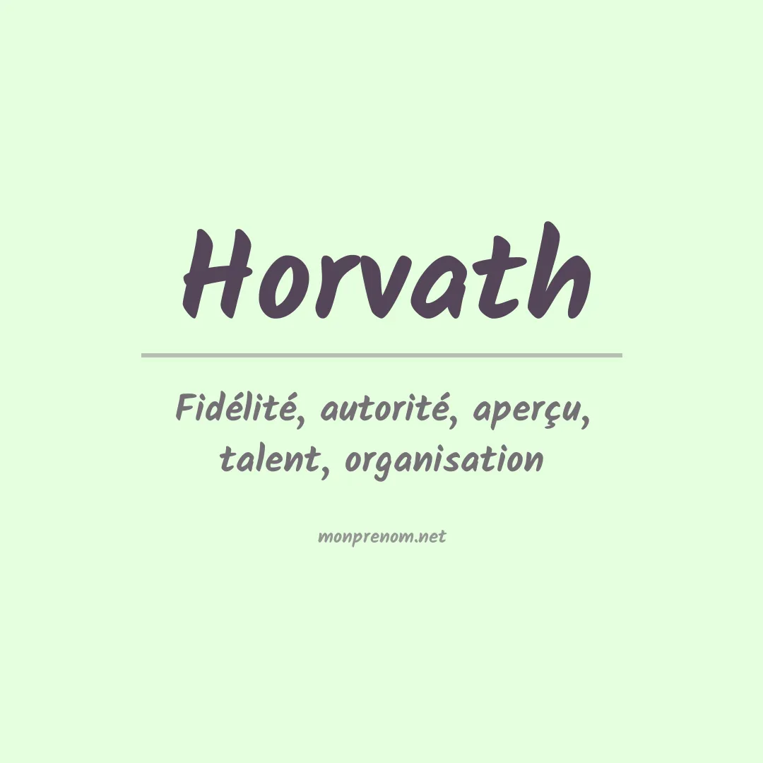 Prénom Horvath