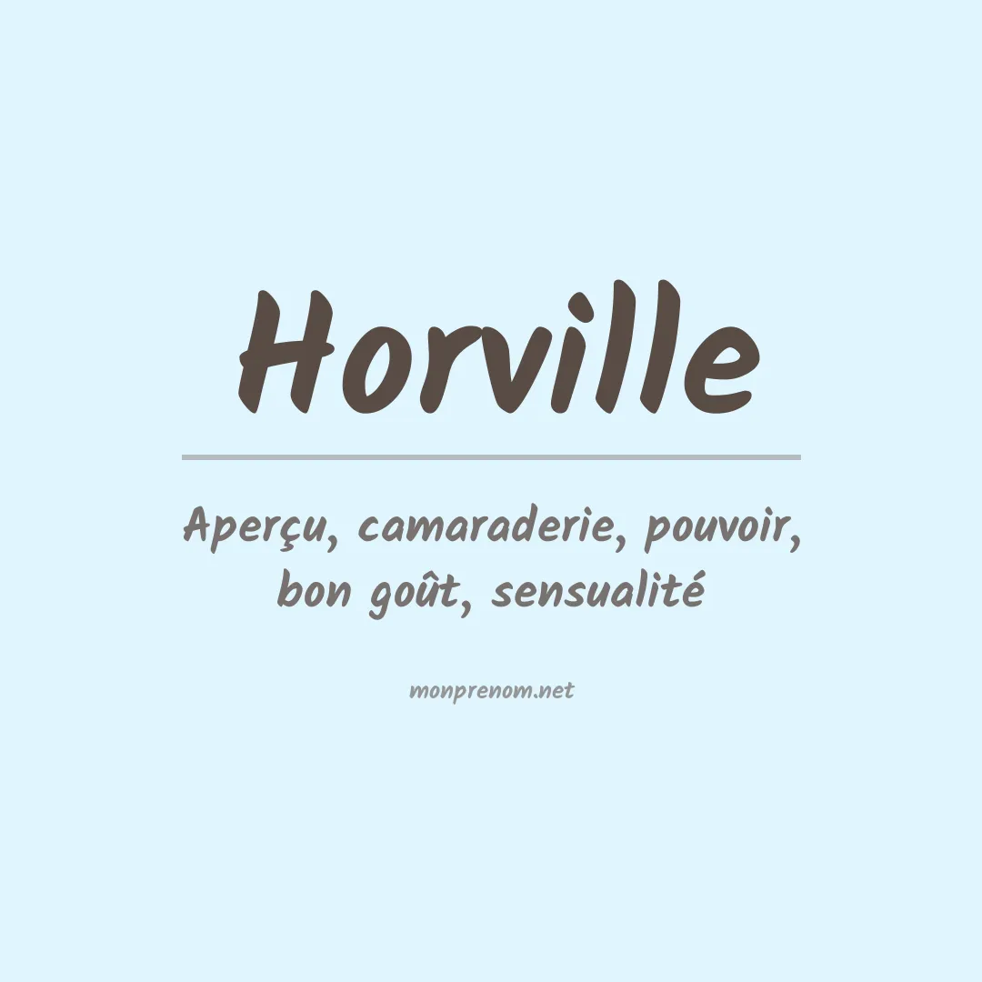 Signification du prénom Horville