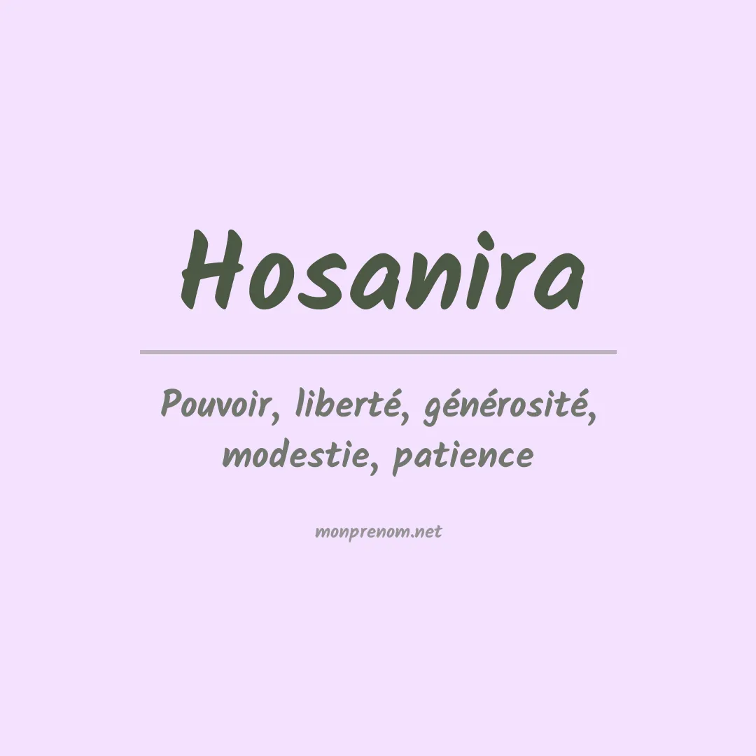 Signification du prénom Hosanira