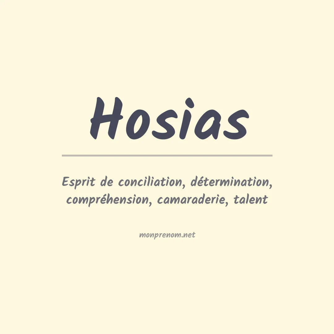 Signification du prénom Hosias