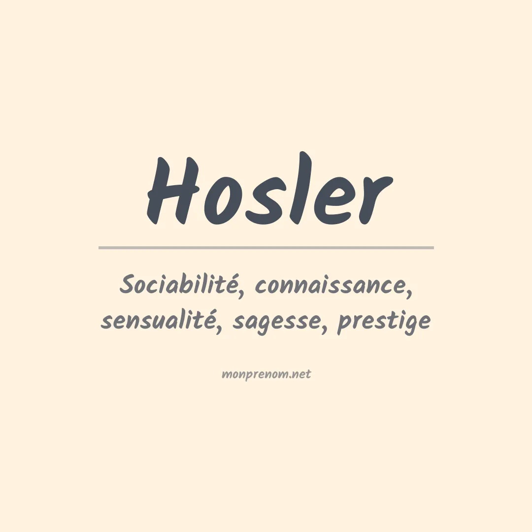 Prénom Hosler