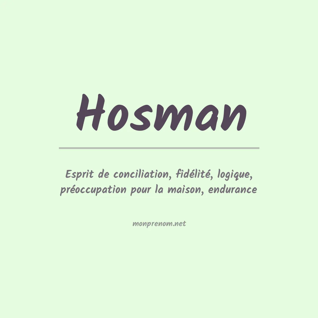 Signification du prénom Hosman