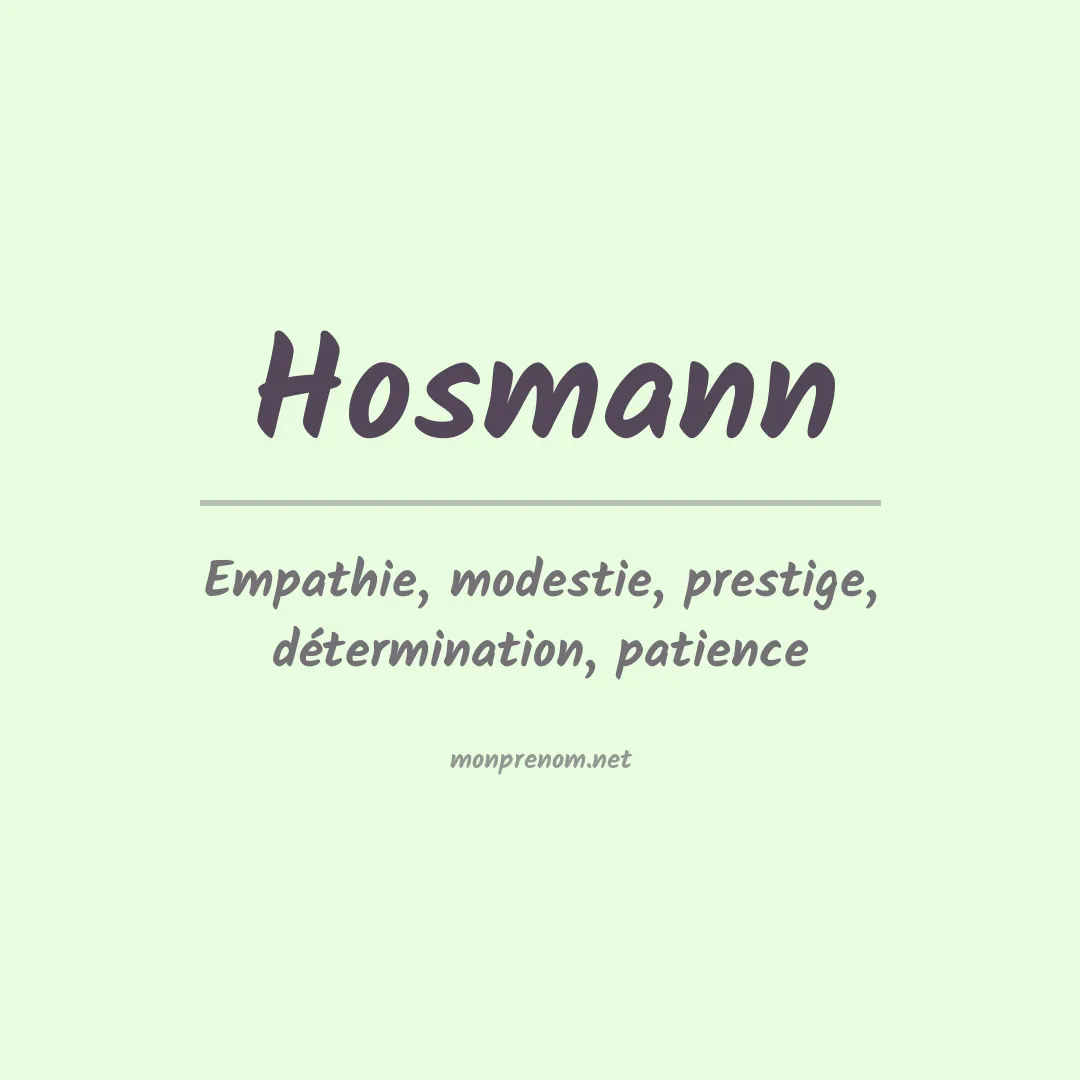 Signification du prénom Hosmann