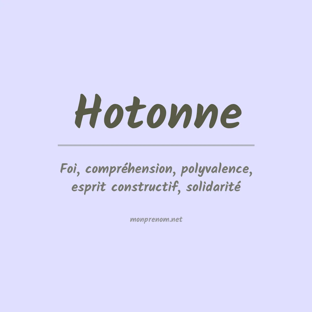 Signification du prénom Hotonne
