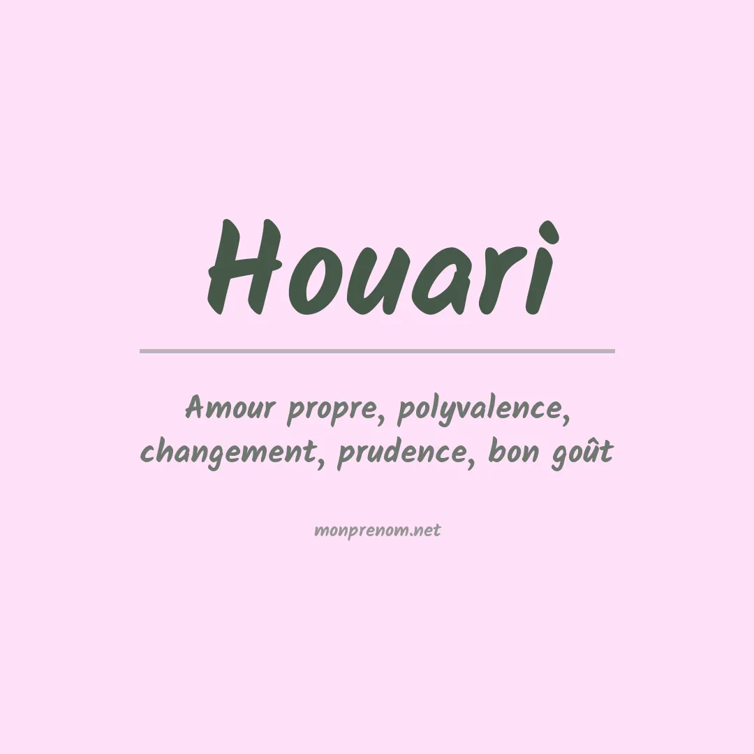 Signification du prénom Houari