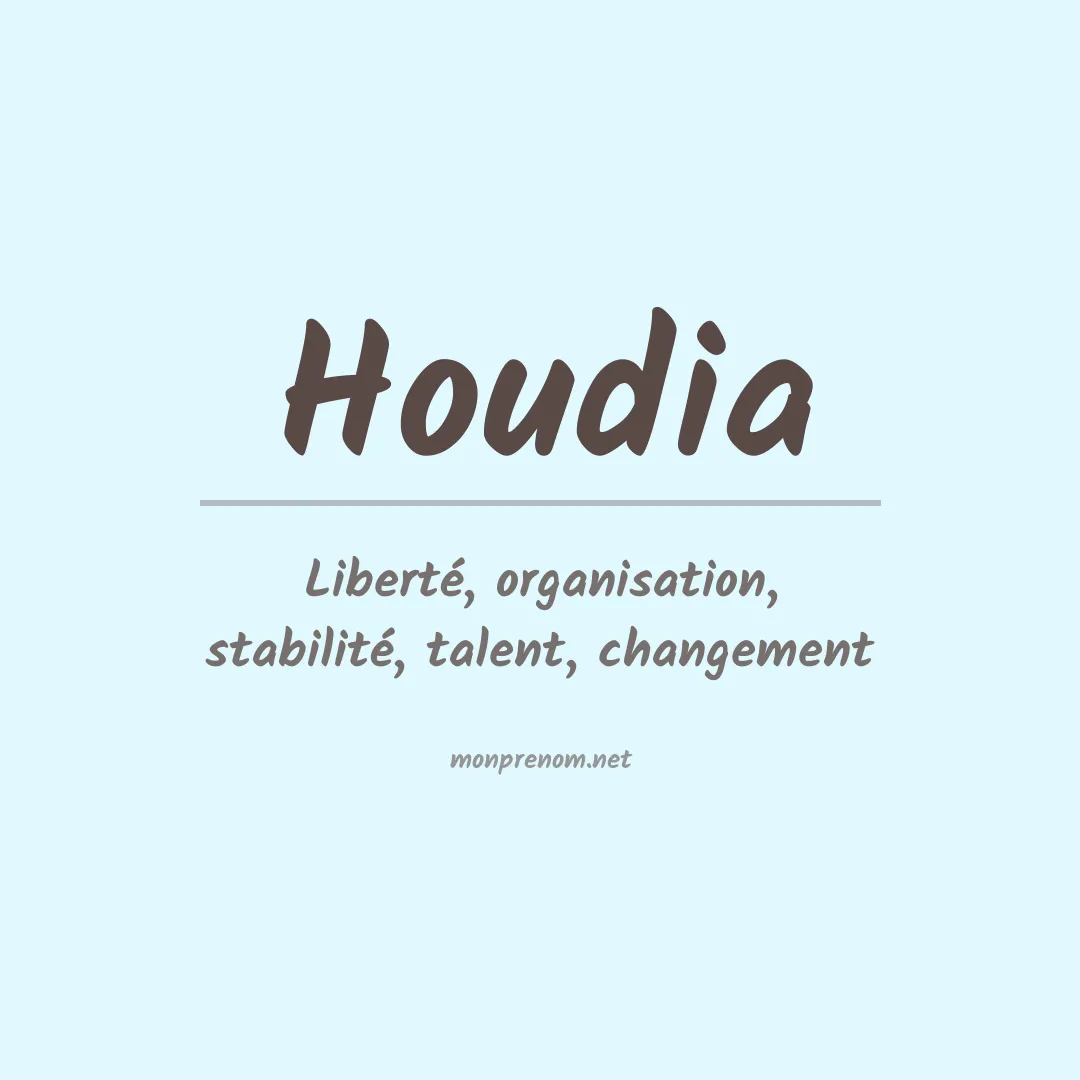 Signification du prénom Houdia