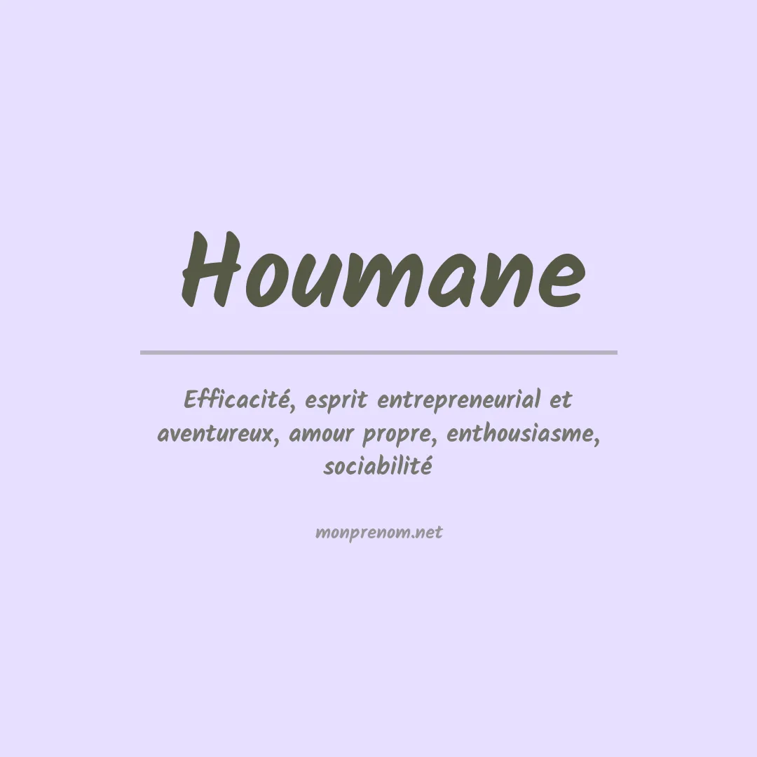 Signification du prénom Houmane