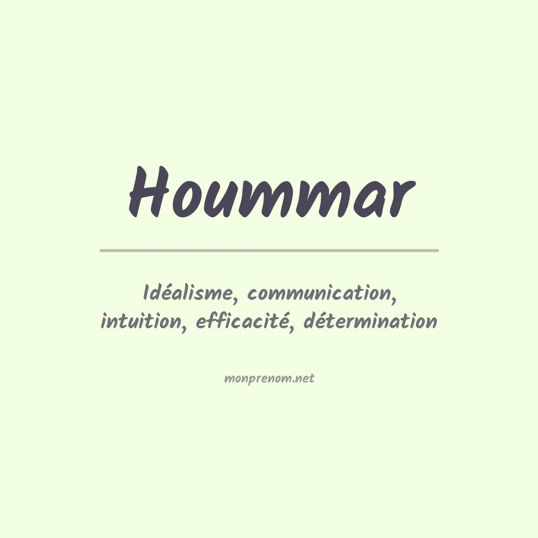 Signification du prénom Hoummar