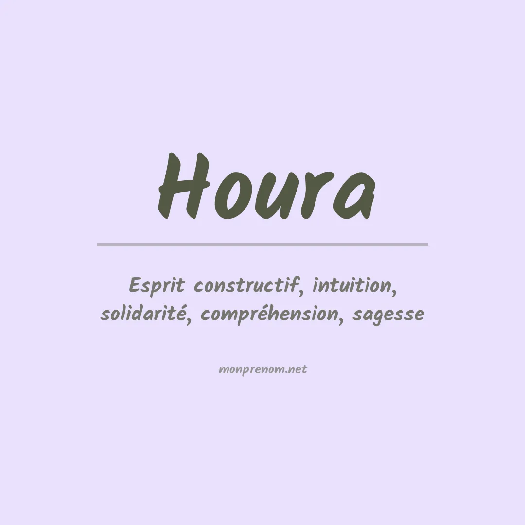 Signification du prénom Houra