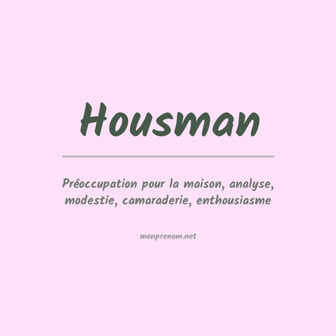 Prénom Housman
