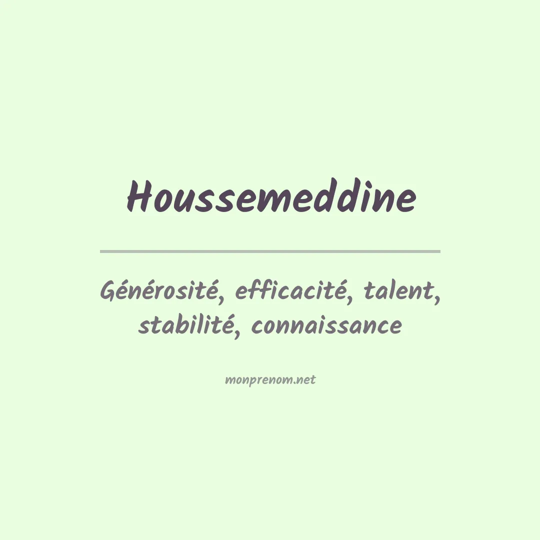 Signification du prénom Houssemeddine