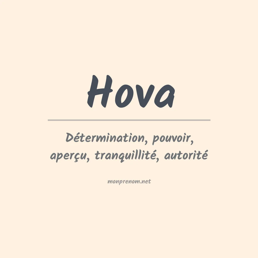 Signification du prénom Hova