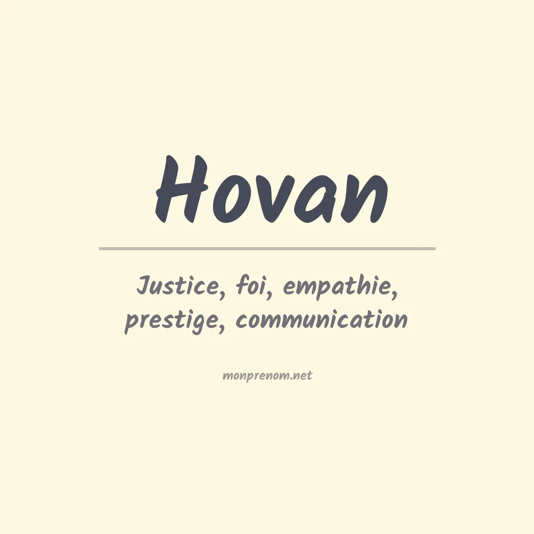 Prénom Hovan