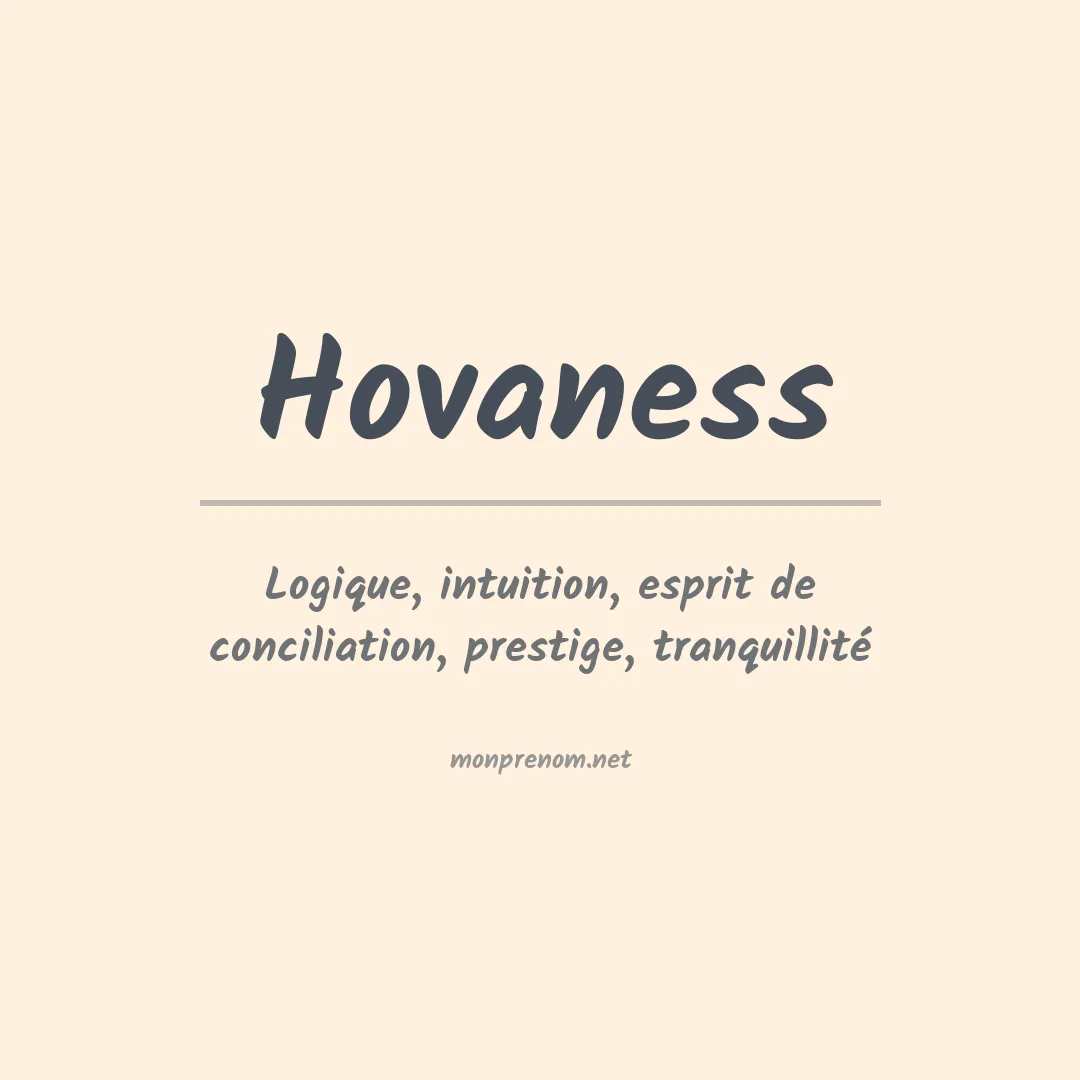 Signification du prénom Hovaness