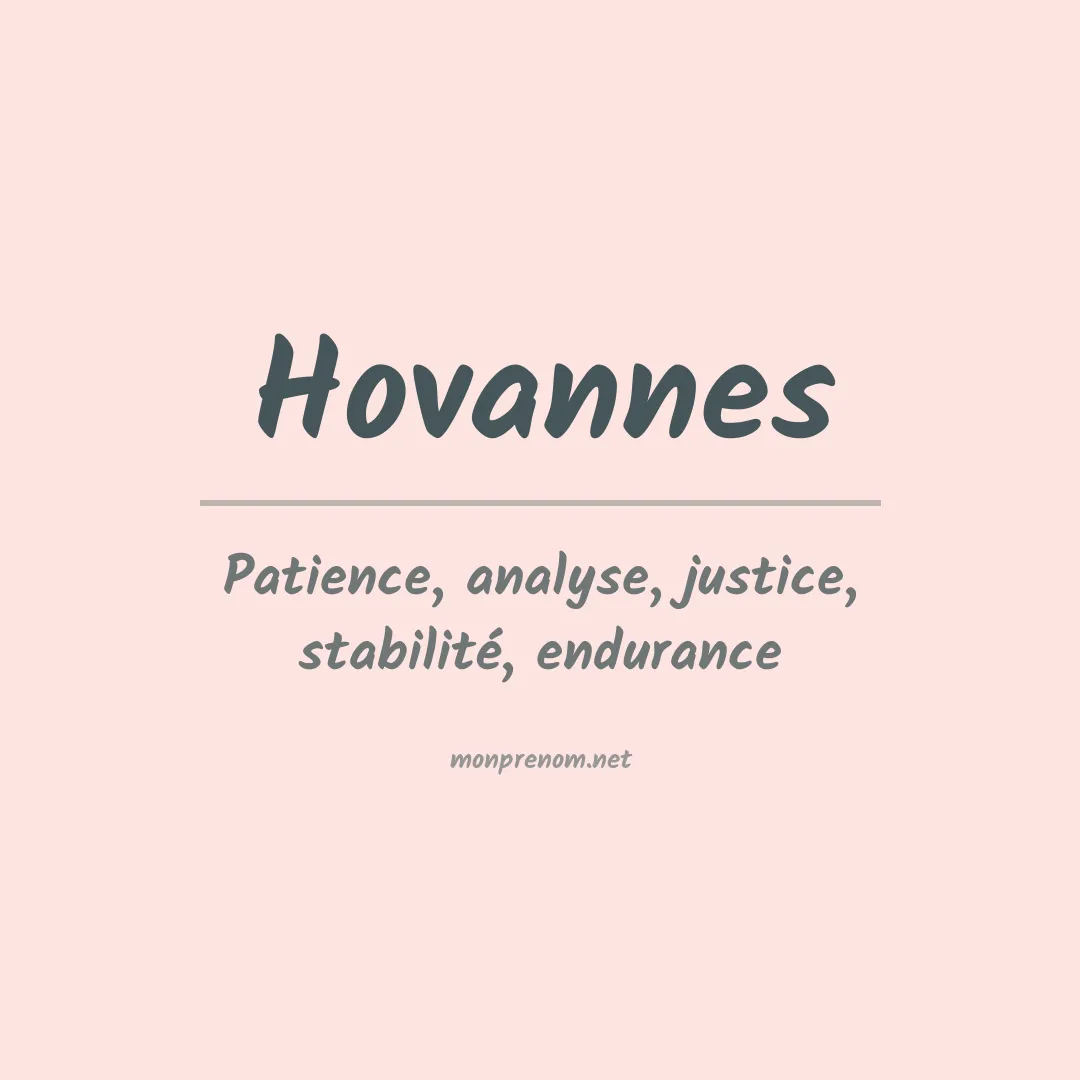 Signification du prénom Hovannes