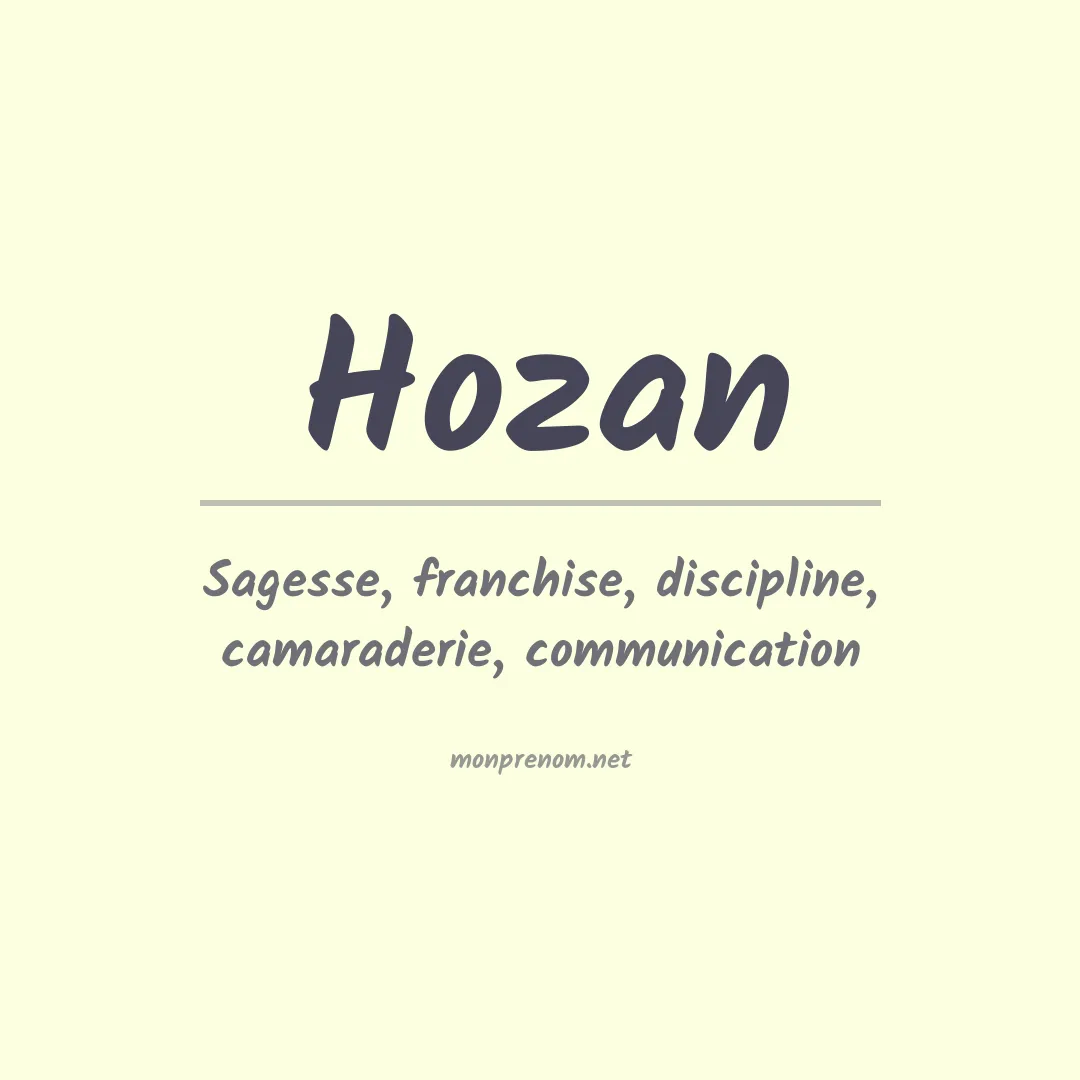 Signification du prénom Hozan