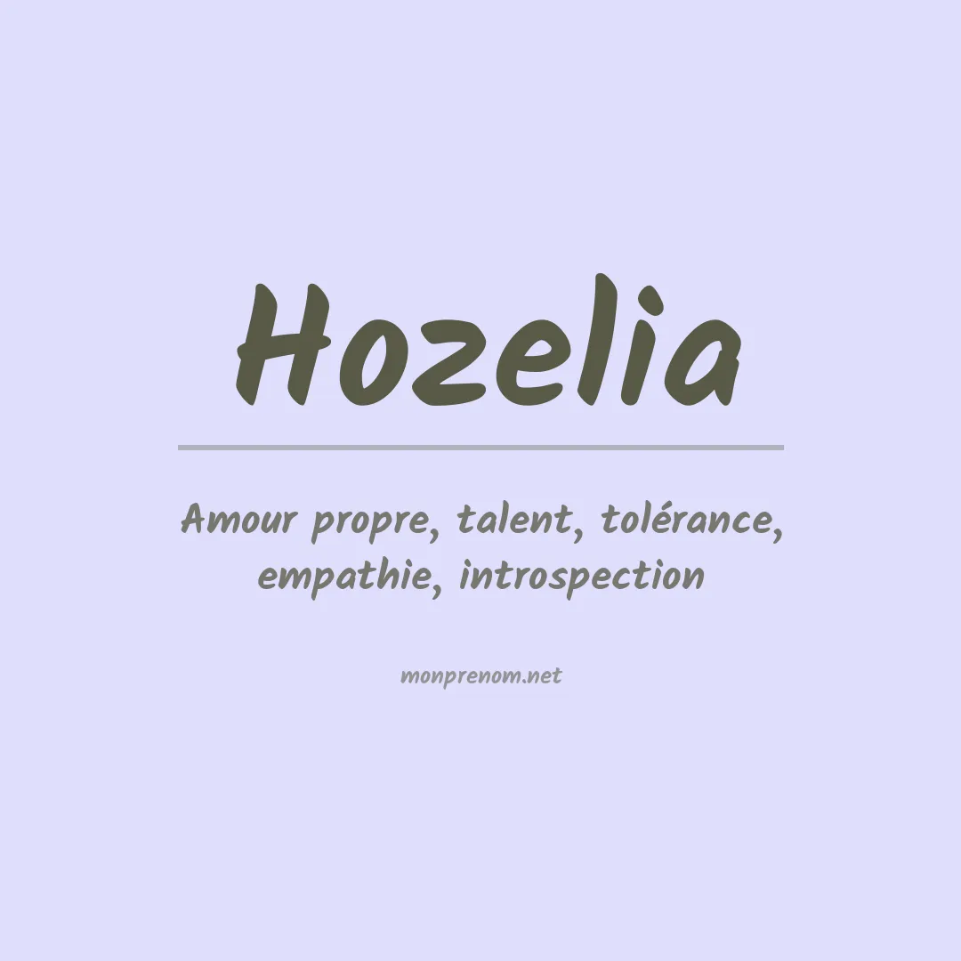 Prénom Hozelia