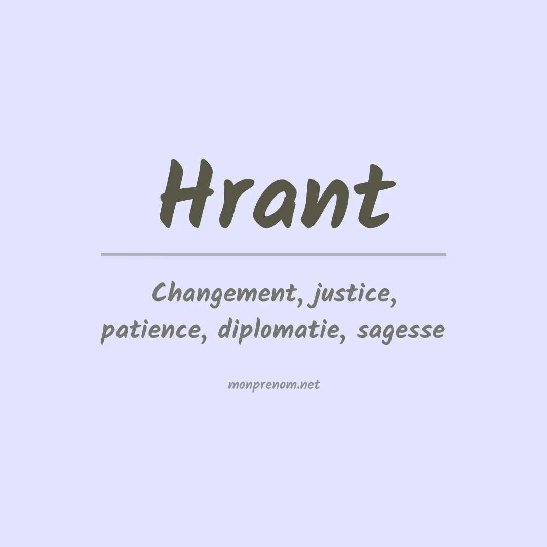 Signification du prénom Hrant