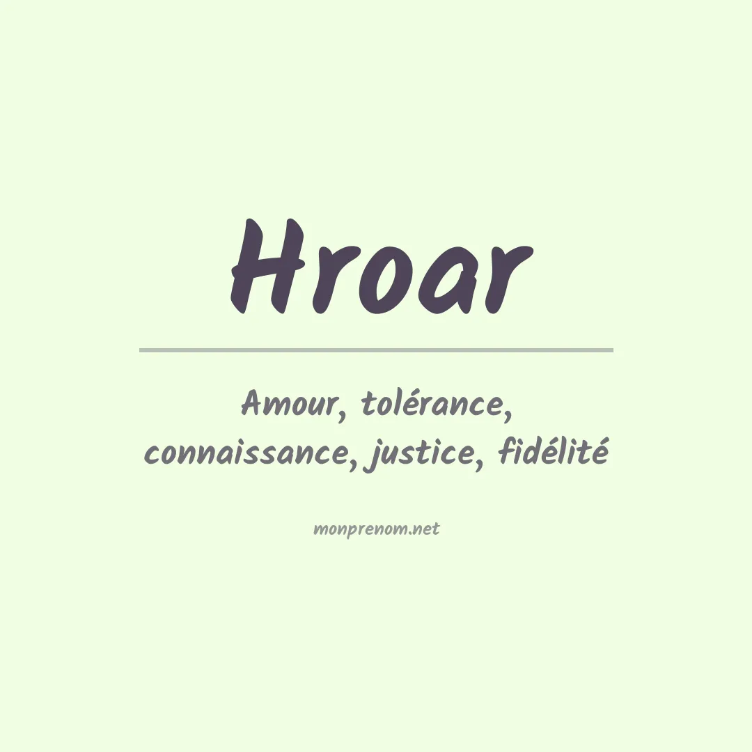 Signification du prénom Hroar