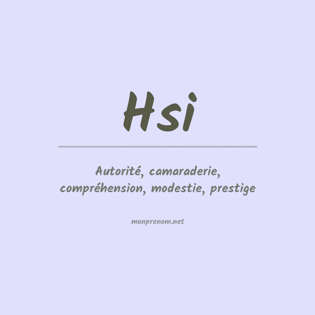Prénom Hsi