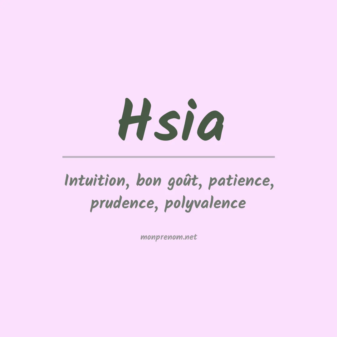 Prénom Hsia
