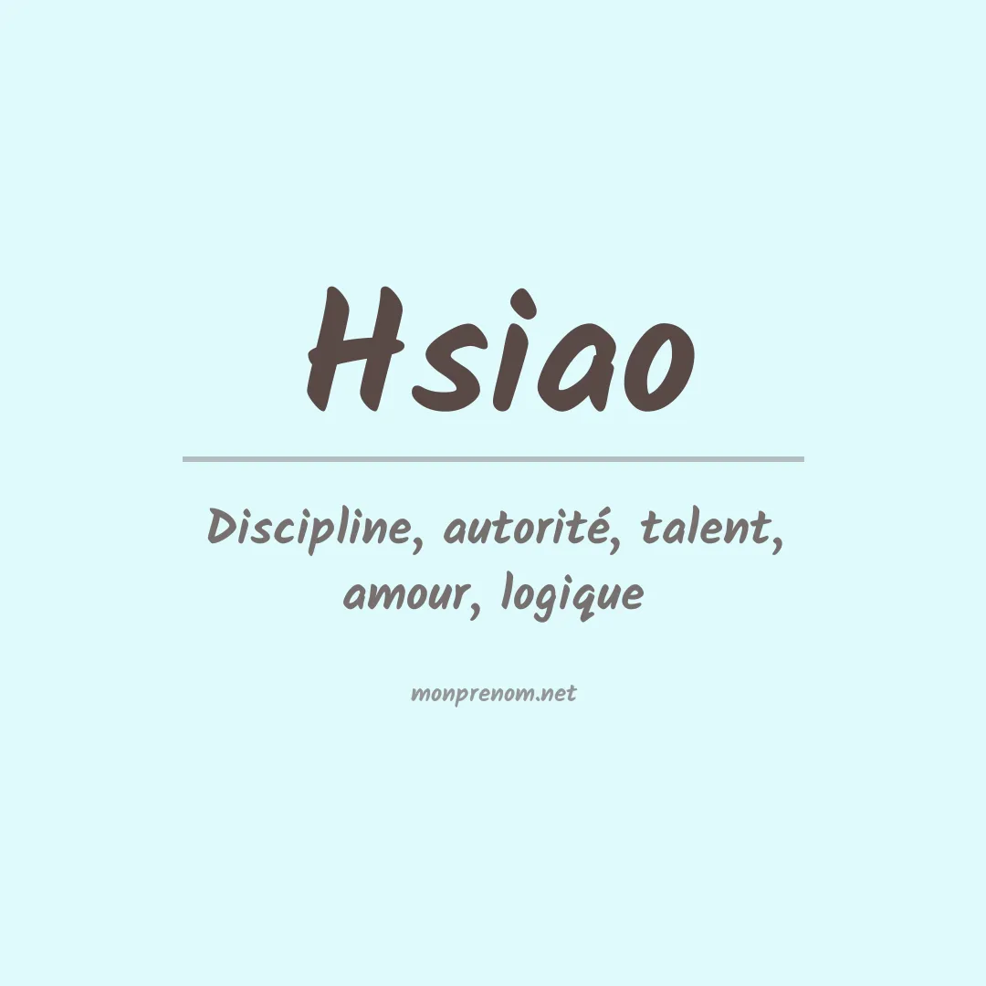 Prénom Hsiao