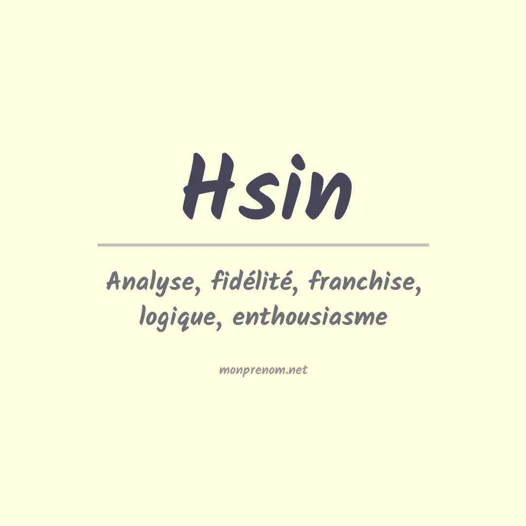 Signification du prénom Hsin