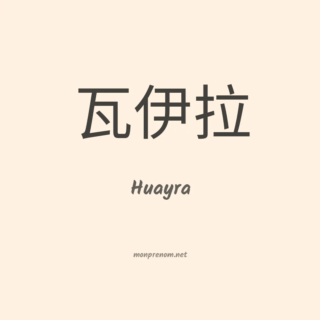 Huayra en chinois