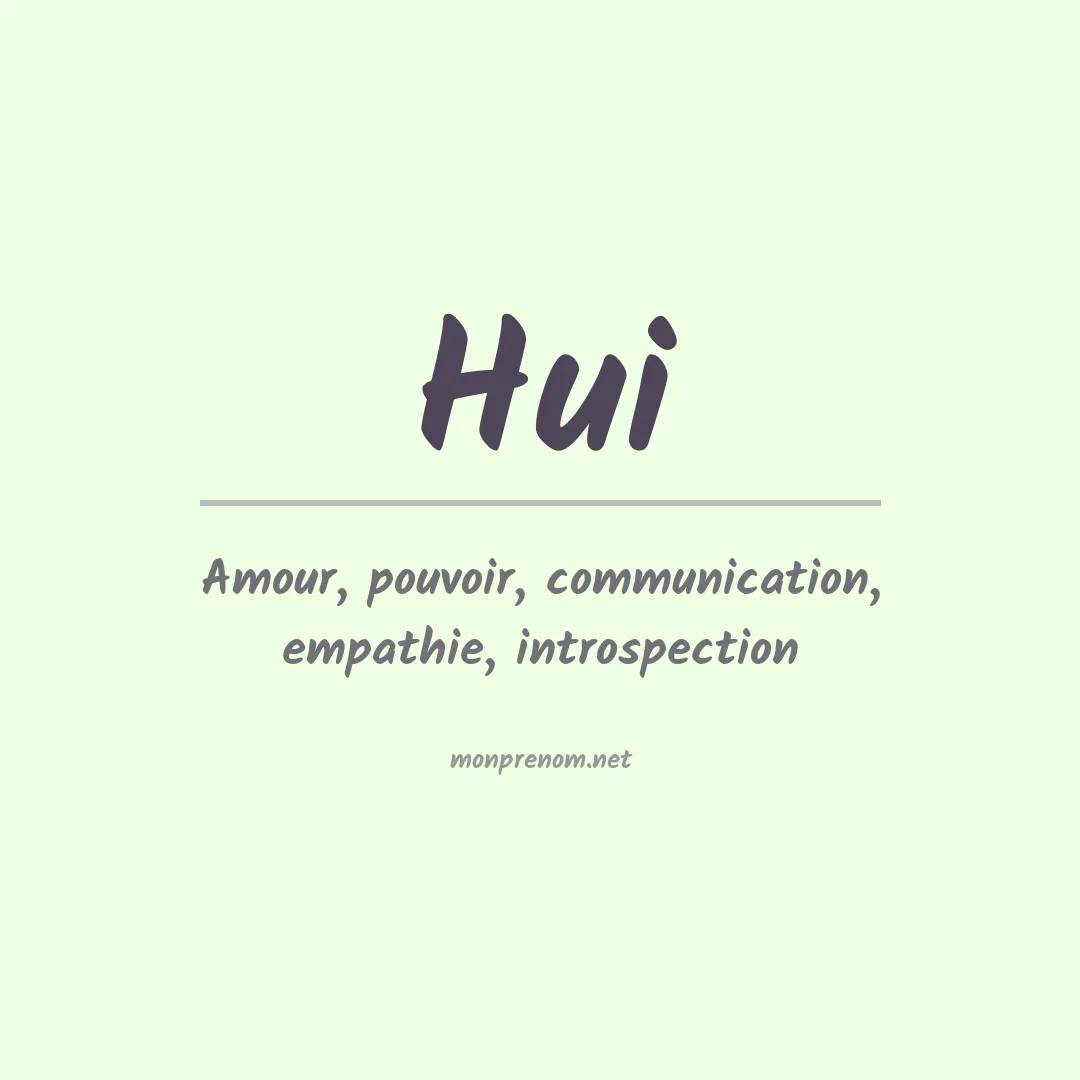 Prénom Hui